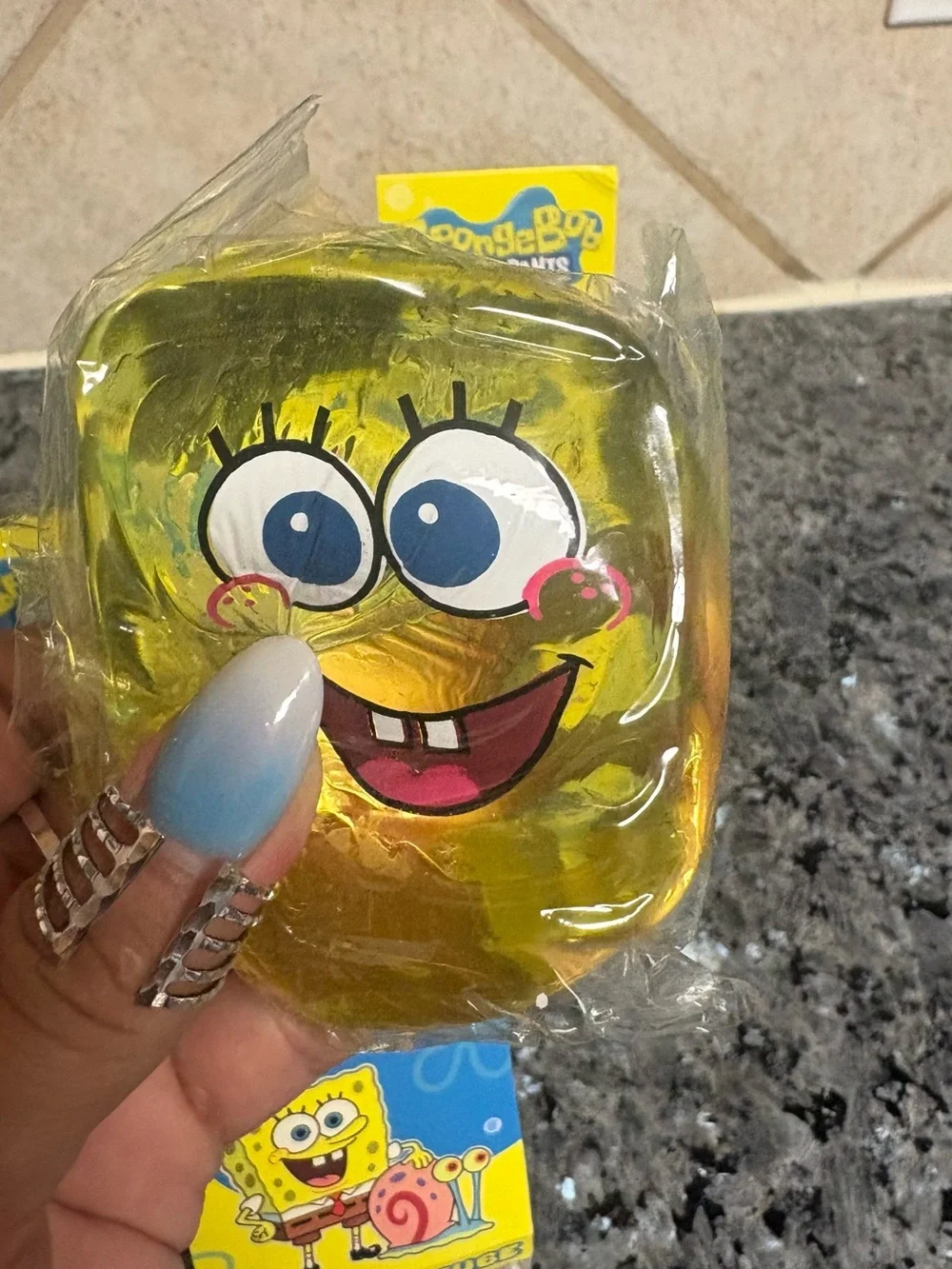 SPONGEBOB SQUAREPANTS NICE CUBE SUGAR MATERIAL YELLOW COLOR SQUISHY TOY